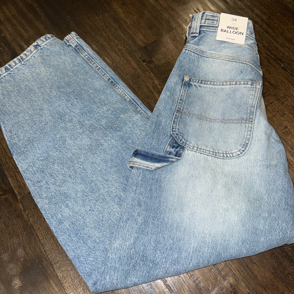 Bershka Light Blue Wide Balloon Women’s Jeans - Picture 6 of 12